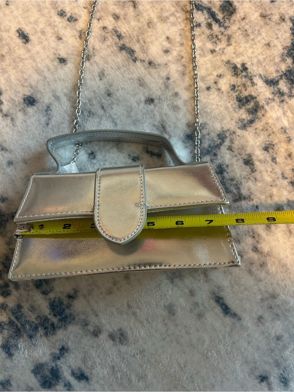 Steve Madden • Metallic Silver Mini Top-Handle Crossbody •
